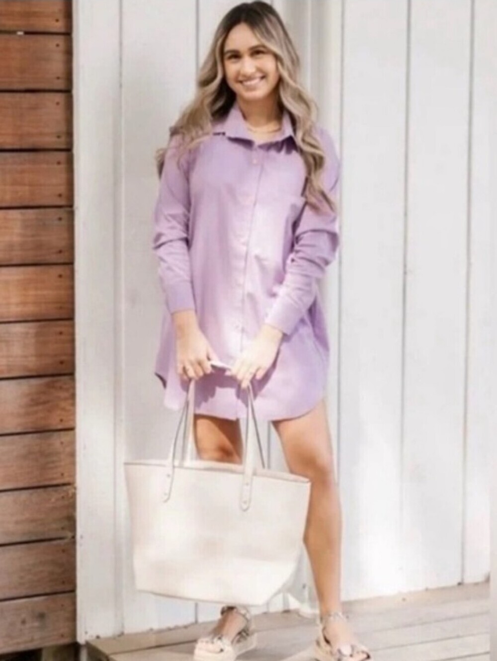 NWT Smash + Tess Diversion Oversized Tencel Long Sleeve Shirt Dress Size Large